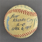 Bert Blyleven 1st Win 1984 Cleveland Indians April 6th vs Royals, 2500th Strikeout Game Used Stat Baseball w/Blyleven Signed Letter of Provenance
