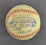 Bert Blyleven 1st Win 1984 Cleveland Indians April 6th vs Royals, 2500th Strikeout Game Used Stat Baseball w/Blyleven Signed Letter of Provenance