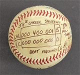 Bert Blyleven 14th Win 1989 California Angels August 24 vs Royals 59th Complete Game Shutout 8th All Time Final Out Game Used Stat Baseball w/Blyleven Signed Letter of Provenance