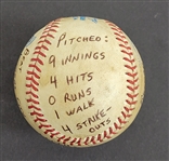 Bert Blyleven 14th Win 1989 California Angels August 24 vs Royals 59th Complete Game Shutout 8th All Time Final Out Game Used Stat Baseball w/Blyleven Signed Letter of Provenance