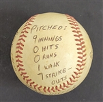 Bert Blyleven Historic 1st No Hitter Game Used Final Out Stat Baseball with Texas Rangers September 22, 1977 vs Angels w/Blyleven Signed Letter of Provenance