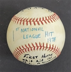 Bert Blyleven 1st Career National League Hit Game Used Baseball April 30, 1978 Pittsburgh Pirates Presented to Him by Willie Stargell w/Blyleven Signed Letter of Provenance