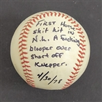Bert Blyleven 1st Career National League Hit Game Used Baseball April 30, 1978 Pittsburgh Pirates Presented to Him by Willie Stargell w/Blyleven Signed Letter of Provenance