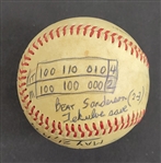 Bert Blyleven 1st Win 1979 Pittsburgh Pirates World Series Championship Year May 21, 1979 vs Expos Game Used Stat Baseball w/Blyleven Signed Letter of Provenance