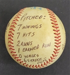 Bert Blyleven 13th Win 1986 Minnesota Twins August 22, 1986 vs Blue Jays Game Used Stat Baseball Passed Hunter and Bunning All Time Wins List (225) w/Blyleven Signed Letter of Provenance