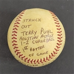 Bert Blyleven 2,000th Career Strikeout Game Used Stat Baseball July 12, 1979 w/Blyleven Signed Letter of Provenance