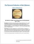 Bert Blyleven 2,000th Career Strikeout Game Used Stat Baseball July 12, 1979 w/Blyleven Signed Letter of Provenance