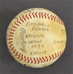 Bert Blyleven 1979 National League Championship Series Clinching Game 3 Pittsburgh Pirates Complete Game Used Final Out Stat Baseball w/Blyleven Signed Letter of Provenance