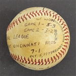Bert Blyleven 1979 National League Championship Series Clinching Game 3 Pittsburgh Pirates Complete Game Used Final Out Stat Baseball w/Blyleven Signed Letter of Provenance