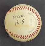 Bert Blyleven 12th Win 1979 Pittsburgh Pirates World Series Championship Year Game Used Stat Baseball September 24, 1979 vs Expos w/Blyleven Signed Letter of Provenance