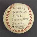 Bert Blyleven 12th Win 1979 Pittsburgh Pirates World Series Championship Year Game Used Stat Baseball September 24, 1979 vs Expos w/Blyleven Signed Letter of Provenance