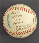 Bert Blyleven 17th Win Last Start 1989 California Angels Complete Game Shutout Used Final Out Stat Baseball Passed Burleigh Grimes (271) Wins w/Blyleven Signed Letter of Provenance