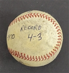 Bert Blyleven Rookie Year 4th Career Win July 23, 1970 Twins vs Tigers Complete Game Used Final Out Stat Baseball w/Blyleven Signed Letter of Provenance