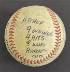 Bert Blyleven Rookie Year 4th Career Win July 23, 1970 Twins vs Tigers Complete Game Used Final Out Stat Baseball w/Blyleven Signed Letter of Provenance