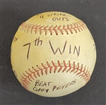 Bert Blyleven Rookie Year 7th Career Win August 16, 1970 Twins vs Red Sox Game Used Stat Baseball w/Blyleven Signed Letter of Provenance