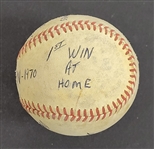 Bert Blyleven Rookie Year 2nd Career Win June 14, 1970 Twins vs Red Sox Game Used Stat Baseball w/Blyleven Signed Letter of Provenance