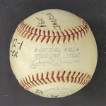 Bert Blyleven Rookie Year 10th Career Win September 20, 1970 Twins vs White Sox Complete Game Used Final Out Stat Baseball w/Blyleven Signed Letter of Provenance