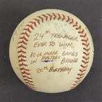 Bert Blyleven Rookie Year 10th Career Win September 20, 1970 Twins vs White Sox Complete Game Used Final Out Stat Baseball w/Blyleven Signed Letter of Provenance