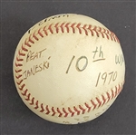 Bert Blyleven Rookie Year 10th Career Win September 20, 1970 Twins vs White Sox Complete Game Used Final Out Stat Baseball w/Blyleven Signed Letter of Provenance