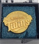 Bert Blyleven Lot of (4) Minnesota Twins 1987 World Series and 2014 All Star Game Pins w/Blyleven Signed Letter of Provenance