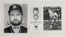 Bert Blyleven Lot of (3) Wine Cork Minnesota Twins and Pittsburgh Pirates Displays and (2) Signed Photos w/Blyleven Signed Letter of Provenance