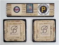 Bert Blyleven Lot of (3) Wine Cork Minnesota Twins and Pittsburgh Pirates Displays and (2) Signed Photos w/Blyleven Signed Letter of Provenance