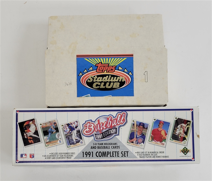1991 Upper Deck Baseball Complete Set & Topps Stadium Club 1 Complete Set