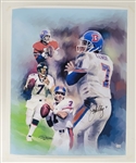 John Elway Autographed Denver Broncos Jiang 27x32 Canvas Beckett