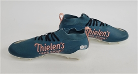 Adam Thielen Autographed Custom Adidas Bar Down Lounge Cleats Beckett
