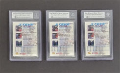 Lot of 3 Steve McNair Autographed 1995 Signature Rookies SR Force Cards Slabbed Beckett