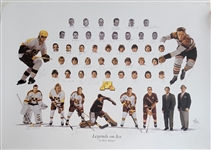 Minnesota Gophers Autographed 27.5x39 Hockey Lithograph Signed by 45 of 50 All-Time Gophers w/ Herb Brooks LE #184/250 Beckett LOA