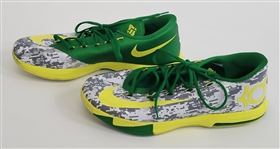 Kevin Durant 2013 Game Issued Nike KD6 ‘Oregon Armed Forces Classic PE Basketball Shoes