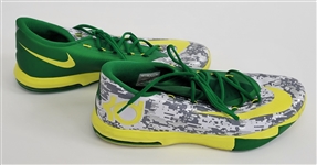 Kevin Durant 2013 Game Issued Nike KD6 ‘Oregon Armed Forces Classic PE Basketball Shoes