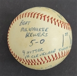 Bert Blyleven 1st Win as a Cleveland Indian April 18, 1981 vs Brewers Complete Game Shutout Game Used Final Out Stat Baseball w/Blyleven Signed Letter of Provenance