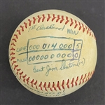 Bert Blyleven 1st Win as a Cleveland Indian April 18, 1981 vs Brewers Complete Game Shutout Game Used Final Out Stat Baseball w/Blyleven Signed Letter of Provenance