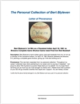Bert Blyleven 1st Win as a Cleveland Indian April 18, 1981 vs Brewers Complete Game Shutout Game Used Final Out Stat Baseball w/Blyleven Signed Letter of Provenance