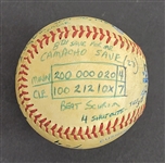 Bert Blyleven 19th Win 1984 Cleveland Indians September 30 vs Twins Final Win of the Year Game Used Stat Baseball w/Blyleven Signed Letter of Provenance