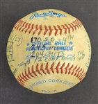 Bert Blyleven 19th Win 1984 Cleveland Indians September 30 vs Twins Final Win of the Year Game Used Stat Baseball w/Blyleven Signed Letter of Provenance