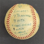 Bert Blyleven 19th Win 1984 Cleveland Indians September 30 vs Twins Final Win of the Year Game Used Stat Baseball w/Blyleven Signed Letter of Provenance