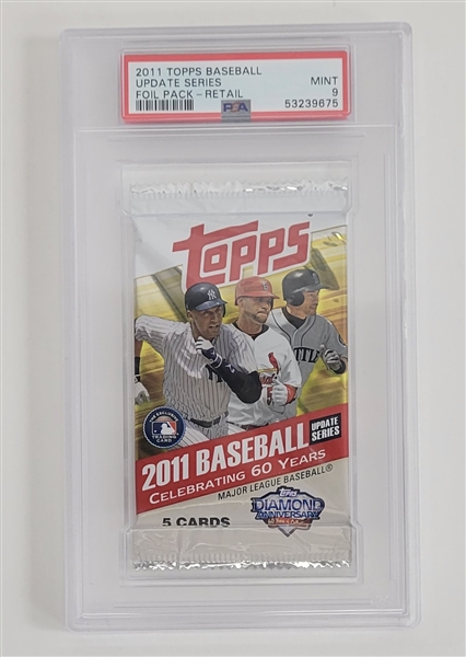 2011 Topps Baseball Update Series 5 Card Foil Pack - Retail PSA Mint 9