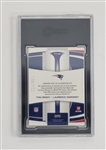 2007 Playoff Absolute Memorabilia TT-14 Tom Brady/Laurence Maroney Team Tandems LE #38/100 SGC 8.5