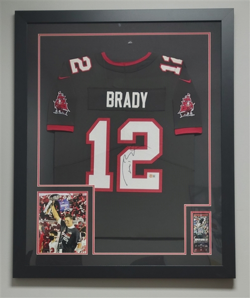 Tom Brady Autographed & Framed Authentic Tampa Bay Buccaneers Jersey w/ Beckett LOA & Letter of Provenance