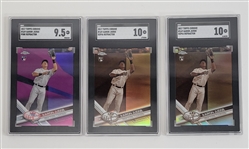 Lot of 3 Aaron Judge Graded Topps Chrome Refractor Rookie Cards