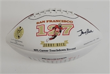 Jerry Rice Autographed Football w/ Commemorative Kicking Tee