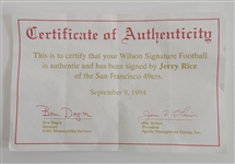 Jerry Rice Autographed Football w/ Commemorative Kicking Tee