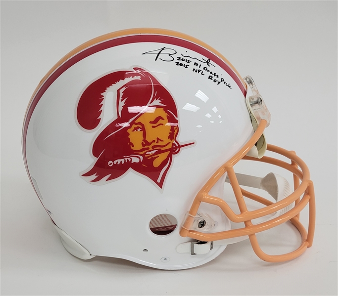 Jameis Winston Autographed & Inscribed Tampa Bay Buccaneers Full Size Throwback Authentic Helmet PSA/DNA