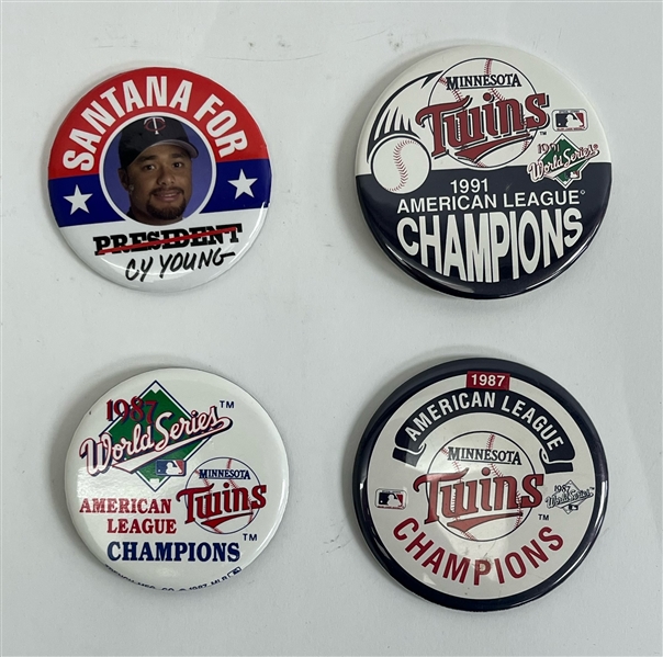 Lot of 4 Minnesota Twins Championship Button Pins