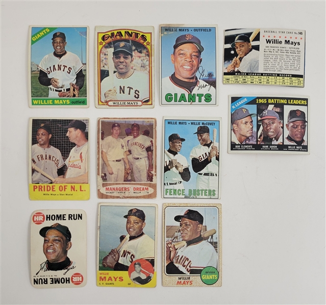 Lot of 11 Vintage Willie Mays Cards