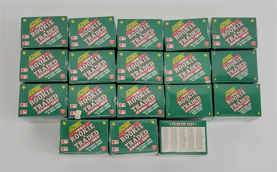 Lot of 18 Factory Sealed 1991 Score Baseball Rookie & Traded Card Sets