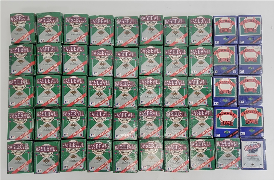 Collection of Factory Sealed 1989-91 Upper Deck Baseball High Number Series Boxes